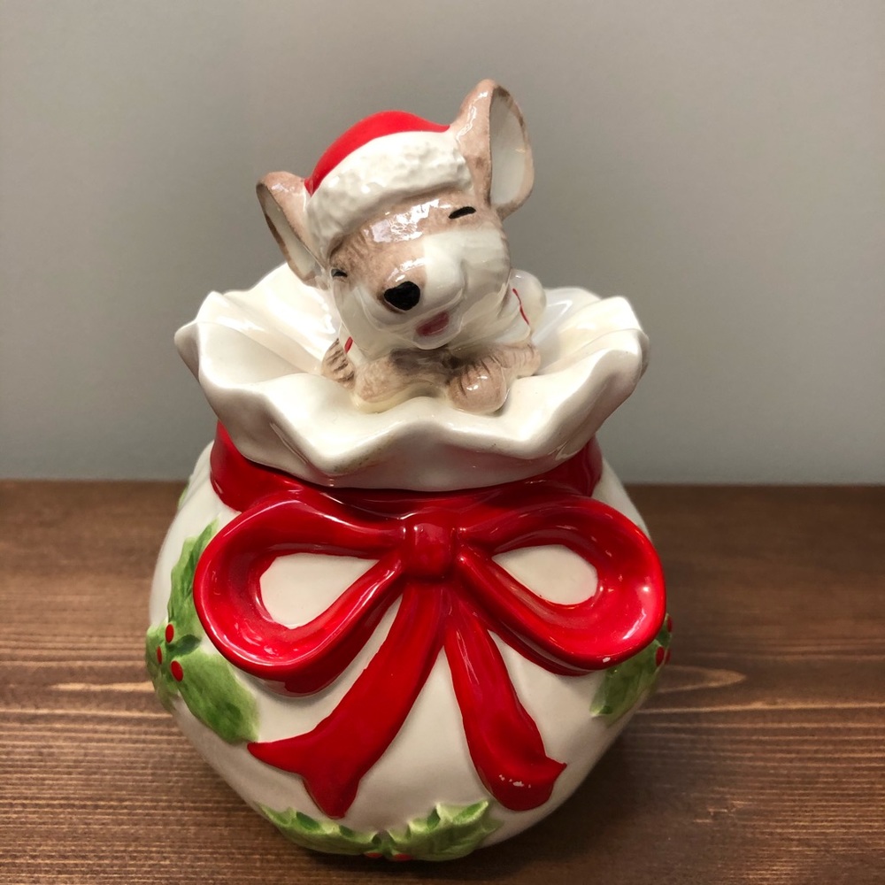 Fitz & Floyd OCI Omnibus Mouse Sugar Bowl 1988